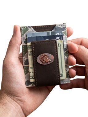 Zep-Pro Turkey Camo Leather Wallet - Magnetic Front Pocket Card Case
C2